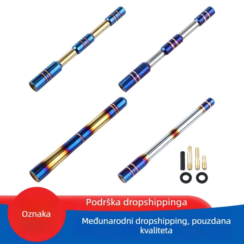 Automobilska radio antena; aluminijska legura, metalni prijem; pričvršćivanje navojem; univerzalna kompatibilnost.