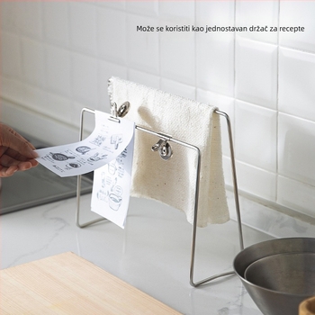 Držač za krpe za kuhinju od 304 nehrđajućeg čelika, stolna instalacija, 1. razina, klasični kineski stil, skladištenje u kuhinji, na stolu i u kupaoni