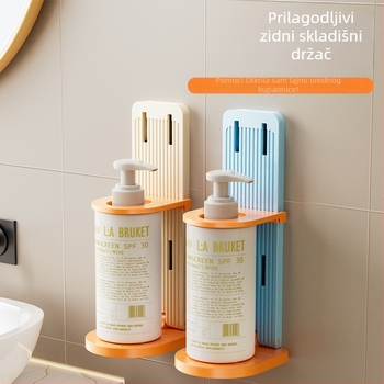 Polica za pohranu gela za tuširanje i šampona u kupaonici – plast, ovalni oblik, 1 razina, moderni minimalistički stil, skidiva
