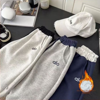 Dječje pamukaste fleksi udobne hlače, casual stil, srednji pojas, uzorak s slovima, zima, 3–8 godina