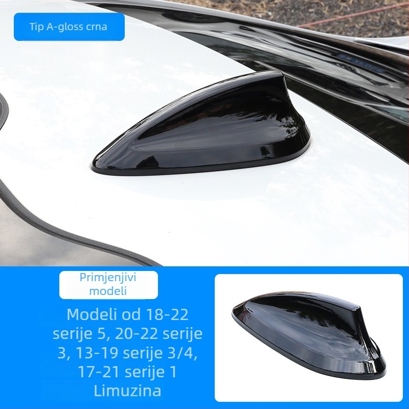 Karbonski poklopac antene za BMW – Shark Fin dizajn, ljepilo za ugradnju, kompatibilan s serijama 1–5, GT7, X1/X3/X5/X6