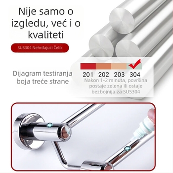 Držač za ručnike od 304 nehrđajućeg čelika, ogledni završetak, 2 sloja, jednostruki i dvostruki dizajn, nosivost 30 kg