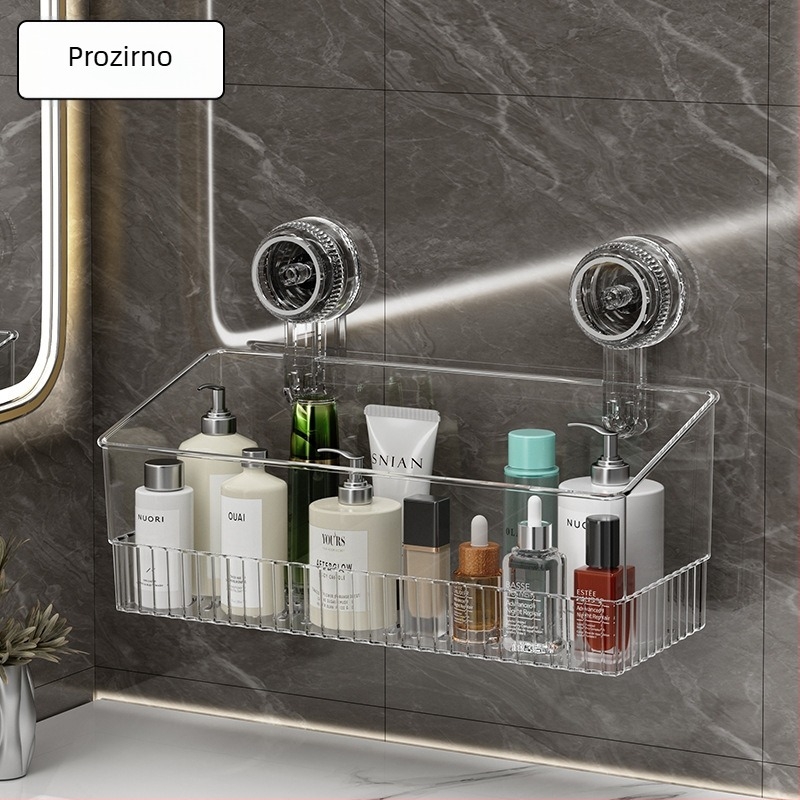 Držač za skladištenje sa suction cup-om, zidni, PET+PC, 1 etaža, kapaciteta 50 kutija