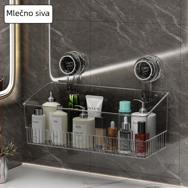 Držač za skladištenje sa suction cup-om, zidni, PET+PC, 1 etaža, kapaciteta 50 kutija