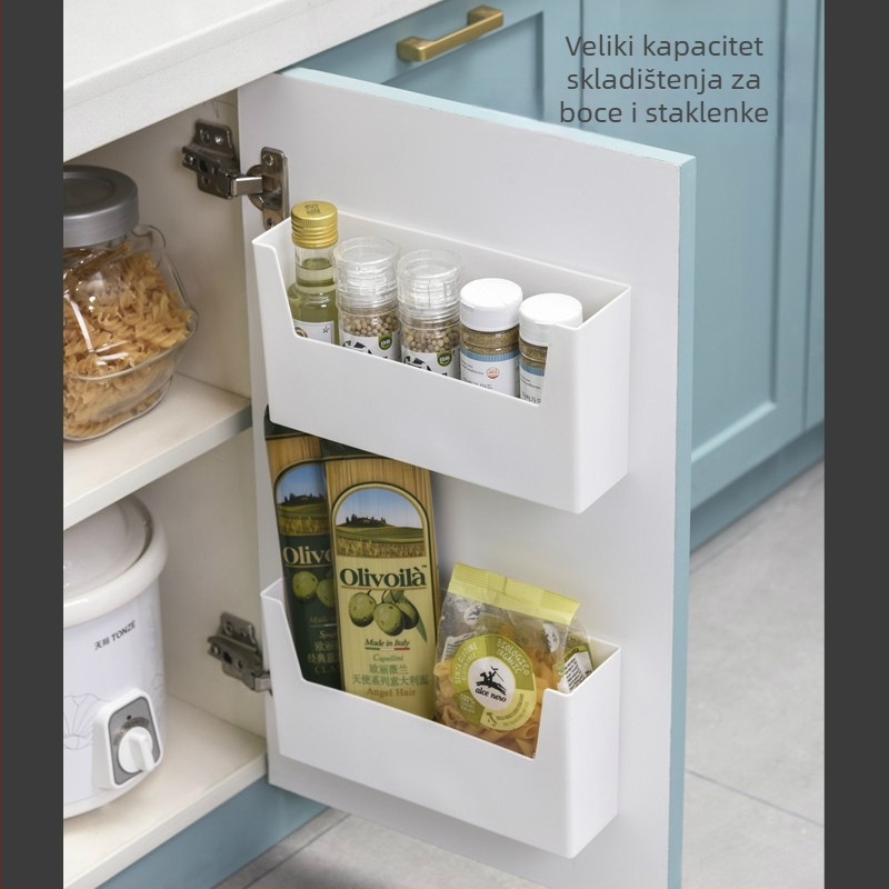 Zidni ormarić za kupaonicu bez bušenja, plastični, jedan nivo, moderan minimalistički stil