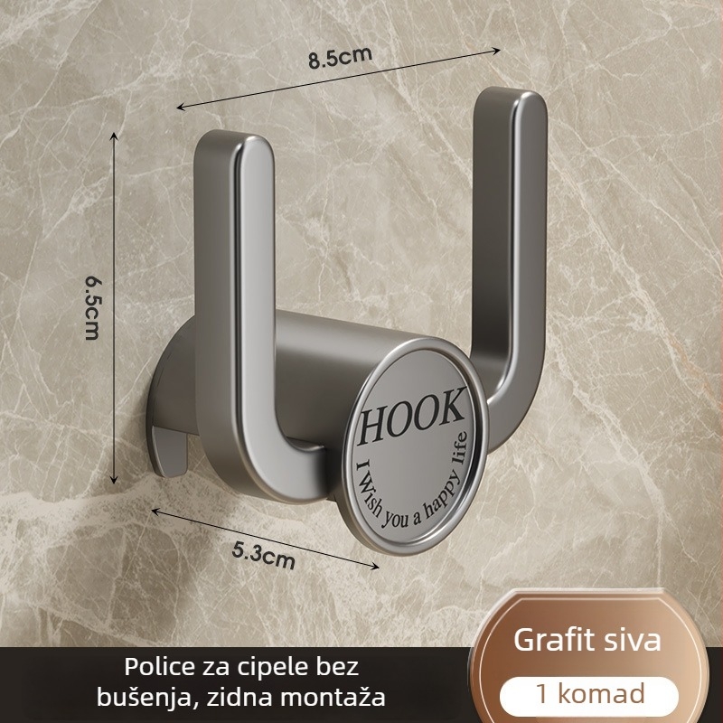 Zidna plastična polica za papuče u kupaonici, 1 sloj, skladištenje i sušenje, modernog jednostavnog stila