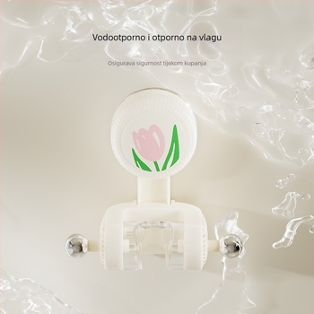 Zidni ABS držač za tuš s usisnom čašom u obliku tulipana, podesivim donjim dijelom, bez bušenja