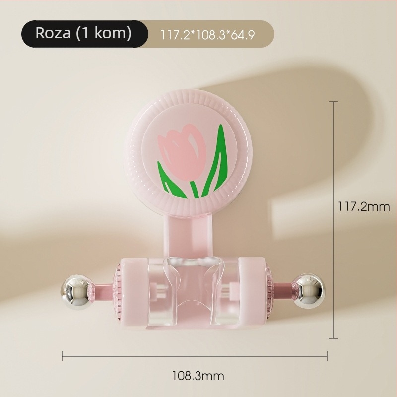 Zidni ABS držač za tuš s usisnom čašom u obliku tulipana, podesivim donjim dijelom, bez bušenja