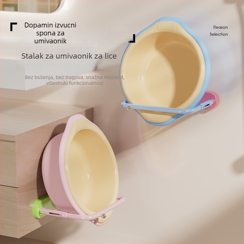 Nothing Držač za umivaonik, izvučni i sklopivi kupaonski držač, montaža bez bušenja, nosivost 1–5 kg, 1 etaža, završna plastifikacija sprejem, stil Novi kineski