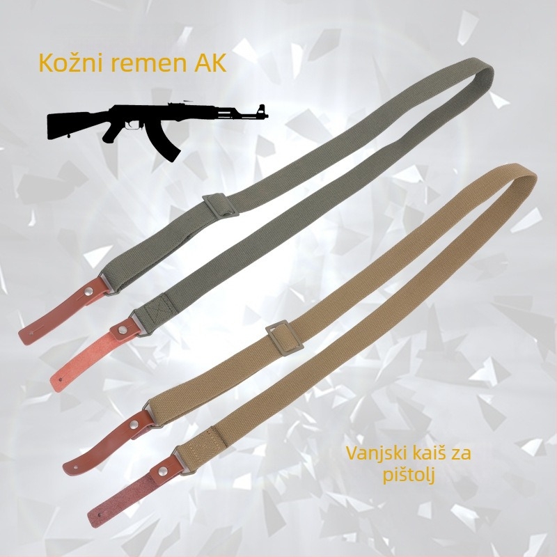 Dvopojasni taktički remen za oružje, najlon remen, realni kožni detalji, 3 kopče, podesiva duljina, unisex