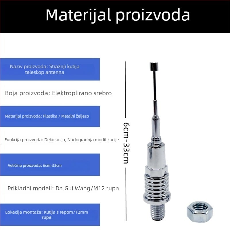 Dekorativni dodatak za prtljažnik električnog motocikla: modifikacija antene, proširiva zastavica štap, motiv sokola; GB811-2022B; Sva godišnja doba; Za parove; Materijal: Ostalo; Marka: Ostalo