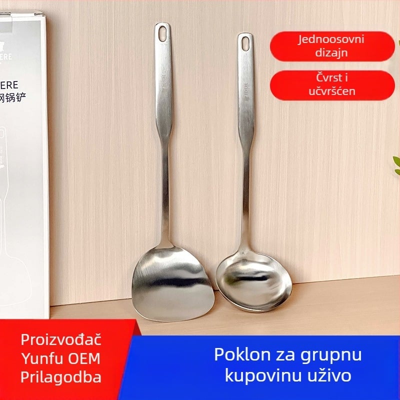 REVERE Set žlica i spatula od nehrđajućeg čelika – 304 nehrđajući čelik, moderni minimalistički stil, otporan na visoke temperature, kompatibilan s non-stick posuđem