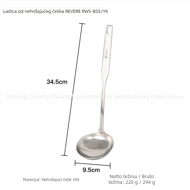 REVERE Set žlica i spatula od nehrđajućeg čelika – 304 nehrđajući čelik, moderni minimalistički stil, otporan na visoke temperature, kompatibilan s non-stick posuđem