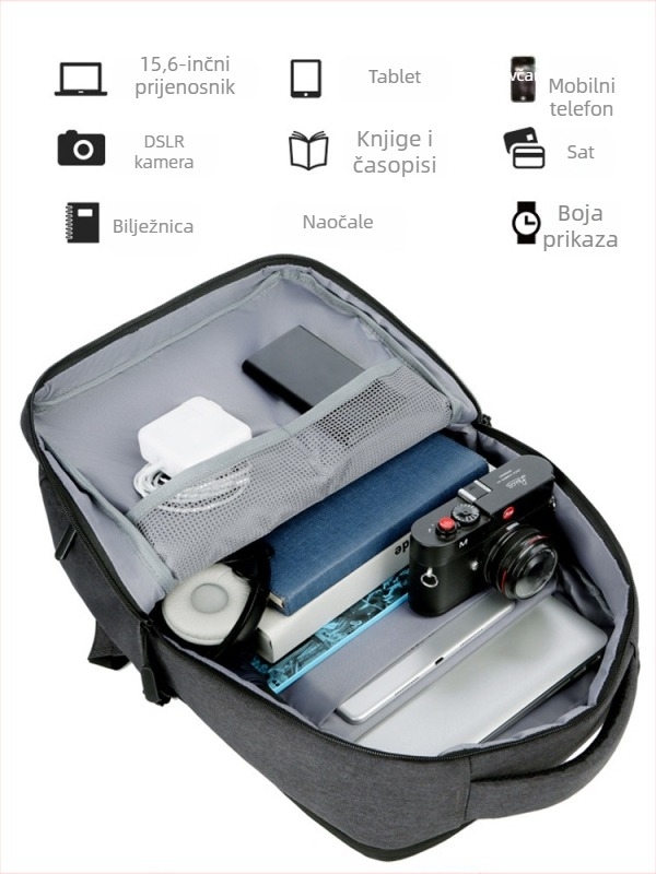 Bossall Proširivi Nylon Ruksak Za Notebook, Personalizacija Loga, 20–35L, Otporn na Habanje, Trake s Zračnim Jastukom