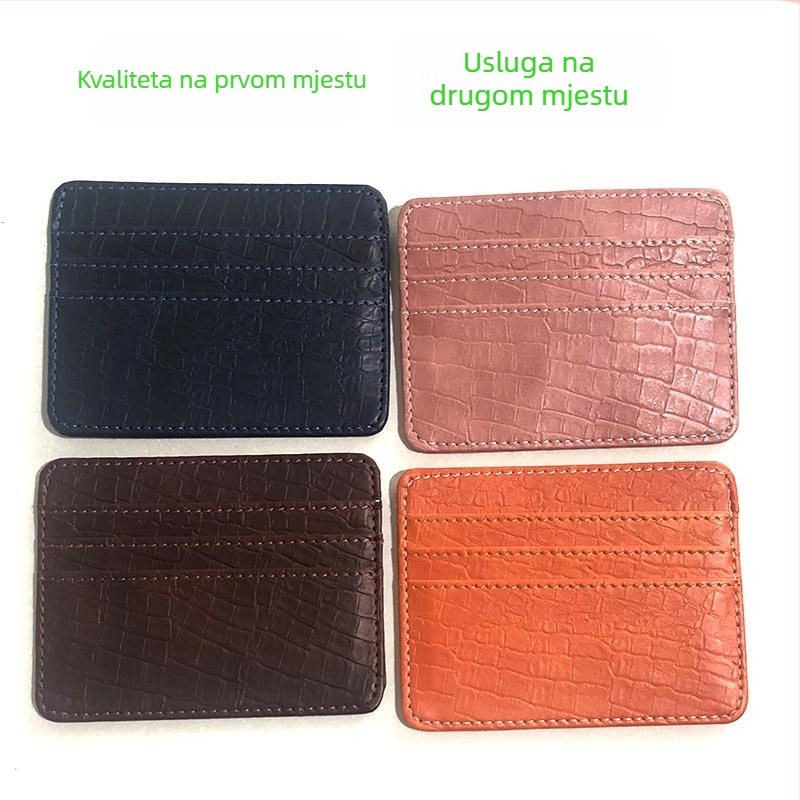 PU kožni držač kartica, 4 džepa, za kartice pristupa, vozačku dozvolu, potvrdu o registraciji vozila i bankovne kartice – uzorak s prugama, unisex, stil putničkog opuštanja, vodootporan, izuzetno lagan, protiv krađe – Tang ba
