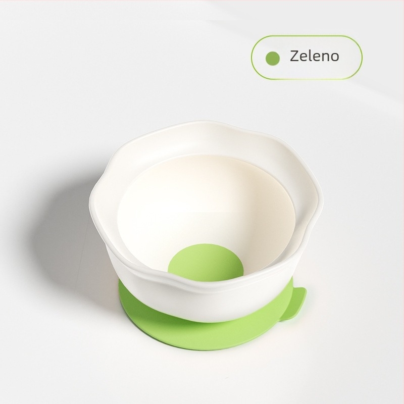 Dječja silikonska zdjela za hranjenje sa usisnom podlogom, silikon za hranu, mikrovalna sigurnost, okruglog oblika, potiče samostalno jedenje