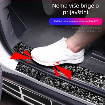 Bo haisheng Auto prag s karbonskim uzorkom, samoljepljiva zaštitna folija, univerzalna