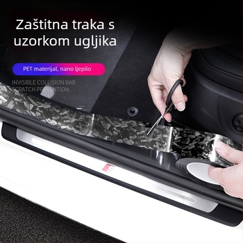 Bo haisheng Auto prag s karbonskim uzorkom, samoljepljiva zaštitna folija, univerzalna
