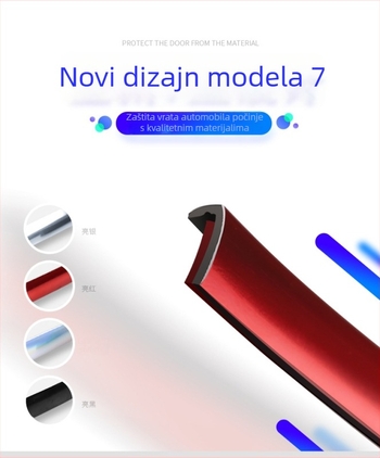 7-oblik zaštitna traka za vrata automobila – univerzalni PVC, zaštita od udara i ogrebotina