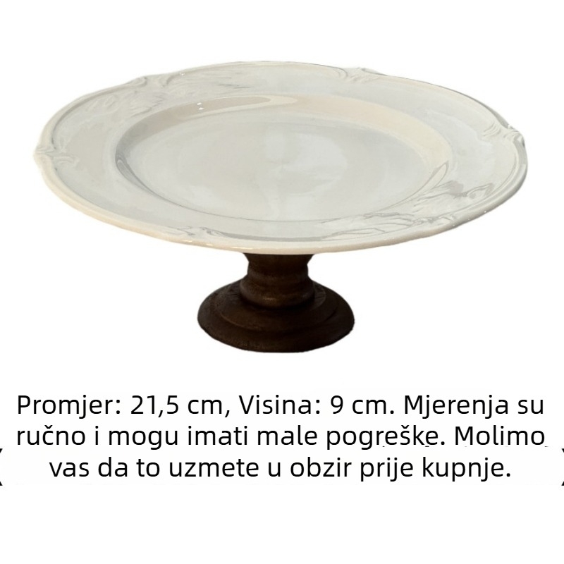 Keramički nepravilnog oblika pladanj s raznim uzorcima, lagani luksuzni retro stil, podglazurno završna obrada