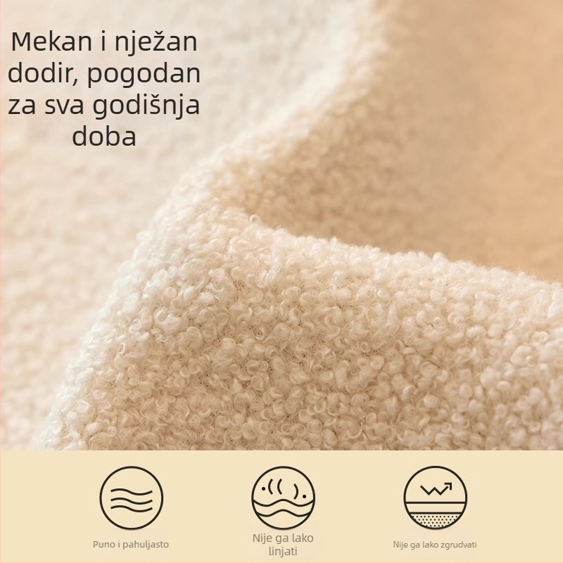 Premium teddy pliš kanapni jastuk s motivom crtića — četiri sezone, protuklizan, otporan na ogrebotine mačaka, navlaka za kauč i jastučić