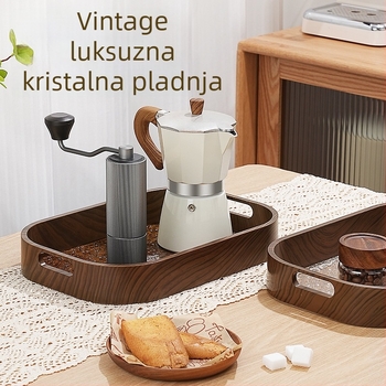 Taca za čaj s motivom begonije – okrugla, plastična, vintage stil, jednodijelna izrada