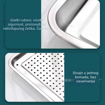 Kvadratne posude od nehrđajućeg čelika za posluživanje i pečenje, kućna i poslovna upotreba, višenamjenski