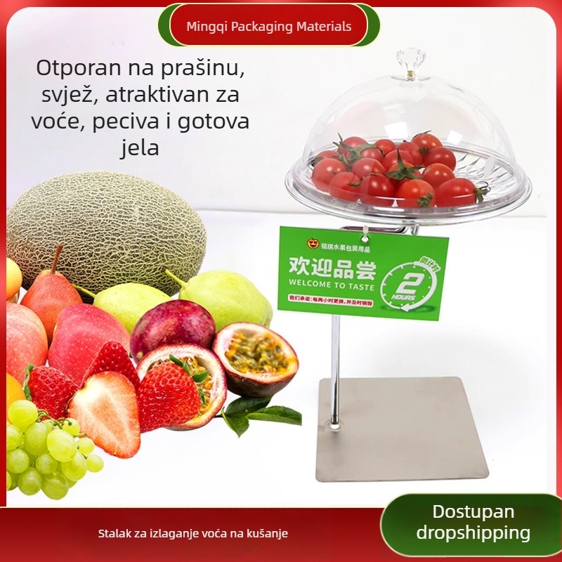 Akrilni izložbeni stalak za voće s poklopcem – jednostavan stil, artikl 250716, Kvalificirani proizvod