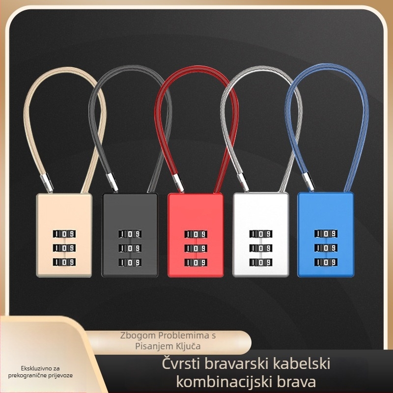 Katanac s lozinkom Tip C, aluminijska legura, za ruksake, torbe, ladice i ormariće