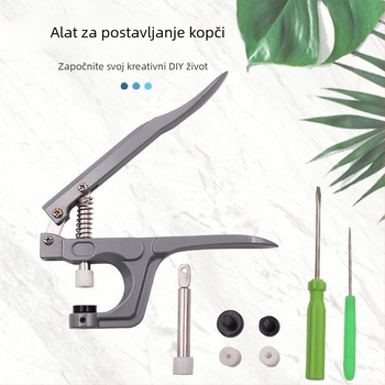 Aluminijske ručne kliješta za snap kopče – Three Gang, pogodna za kapute, šešire, hlače, torbe, jakne i dječje odjeće