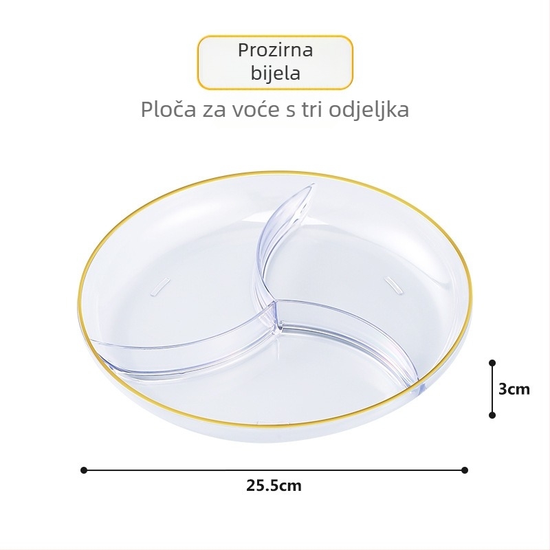 Plastični pladanj za voće s odjeljcima, za kućnu upotrebu, jednostavan dizajn