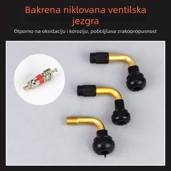 Bezdušni gumeni ventil za motocikle, električna vozila i automobila — zavrtni način, britski otvor, obična jezgra