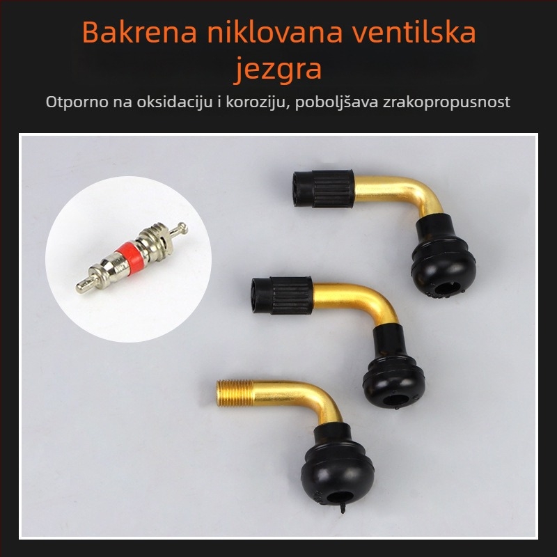 Bezdušni gumeni ventil za motocikle, električna vozila i automobila — zavrtni način, britski otvor, obična jezgra