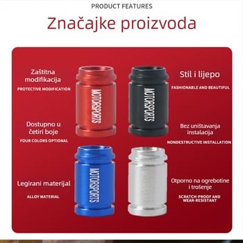 Bezdušni ventilski kapica, aluminij, velika šupljina jezgre, talijanski navoj