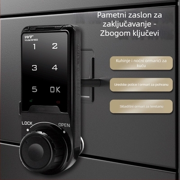Pametni elektronički zaključavanje s lozinkom za ormariće i ladice, tijelo od cinkove legure, model 568, debljina zaključnog elementa 18, moderni minimalistički stil