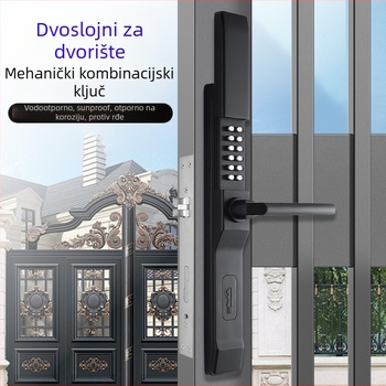 Vanjska dvostruka mehanička kombinacijska brava za kovane kapije i dvorišna vrata (Model 618, cinkov legura, debljina šipke 8x8, razmak 85)