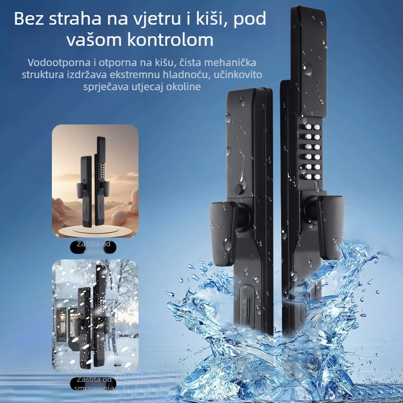 Vanjska dvostruka mehanička kombinacijska brava za kovane kapije i dvorišna vrata (Model 618, cinkov legura, debljina šipke 8x8, razmak 85)