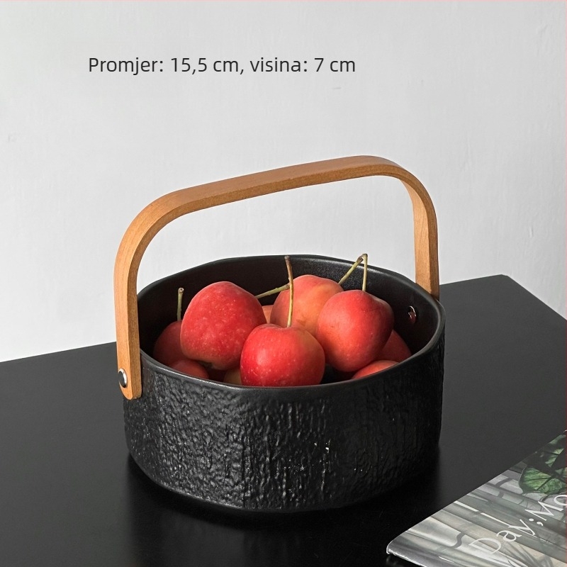 Keramička košarica za voće, mramorni uzorak, moderni minimalistički stil, Senzhi