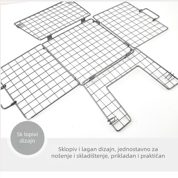 Kovanog željeznog koš za voće i povrće, višefunkcionalan, sklopivi, s bambus pločom, minimalistički stil