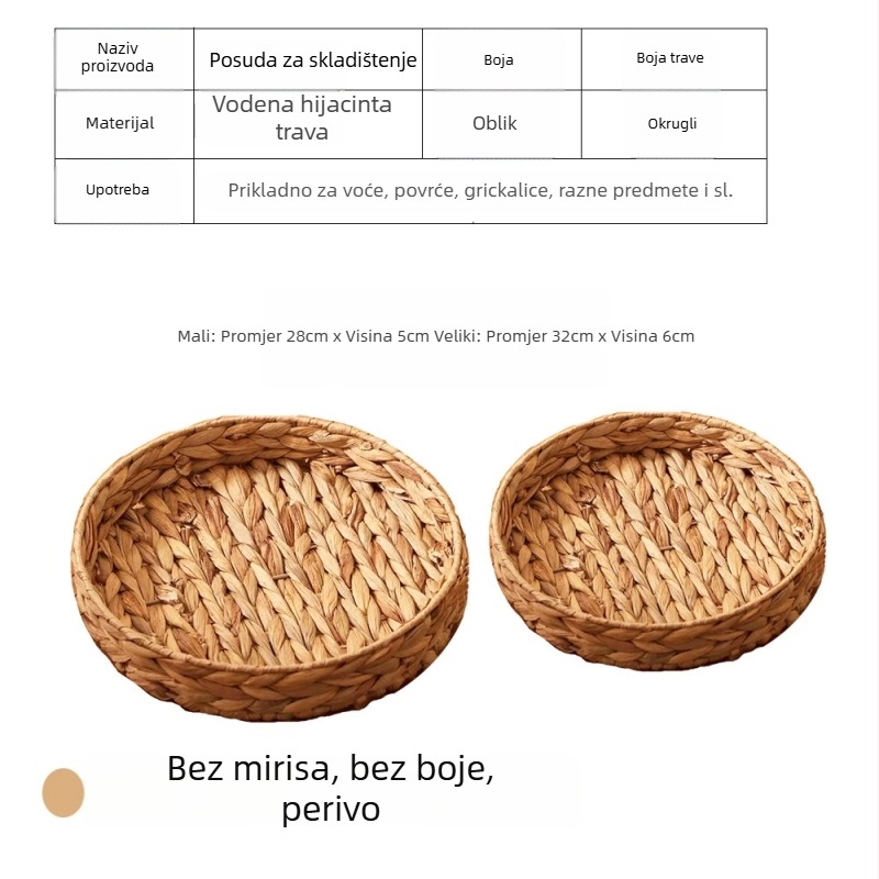 Dragon Chart Nordic stil ručno pleteni koš za voće, dekorativna posuda za pohranu, jednostavan stil