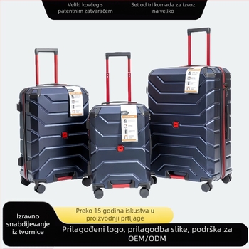 28-inčni kofer velike kapacitete s kotačićima, ABS kućište, proširiv, TSA kombinirani lokot, prugasti uzorak, poliester podstava