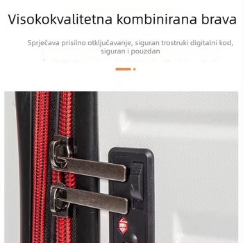 28-inčni kofer velike kapacitete s kotačićima, ABS kućište, proširiv, TSA kombinirani lokot, prugasti uzorak, poliester podstava