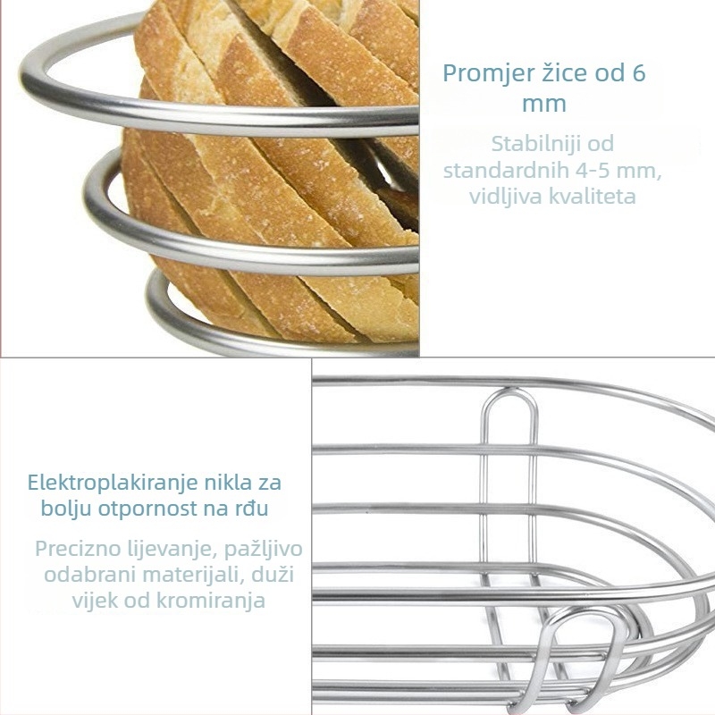 Ovalna metalna košara za voće od nehrđajućeg čelika, europski stil, stolni dekor, Shangpinda