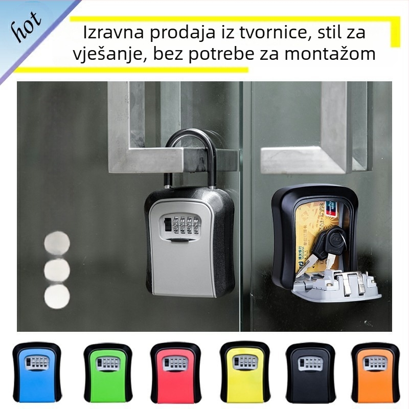 Mehanička kutija za zaključavanje ključeva G7, legura, promjer zaključne šipke 7 mm, razmak šipki 40 mm, za tvrtke za dekoracije