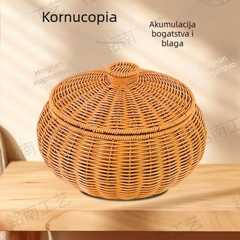 Plastični koš za pohranu s poklopcem, model H00124, japanski stil, pogodan za voće, povrće, uredski pribor, kozmetiku i knjige