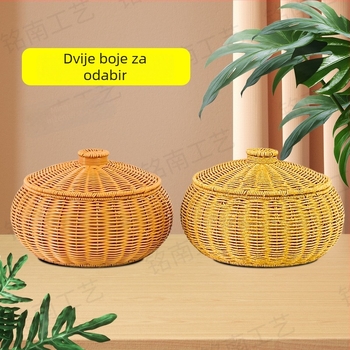 Plastični koš za pohranu s poklopcem, model H00124, japanski stil, pogodan za voće, povrće, uredski pribor, kozmetiku i knjige