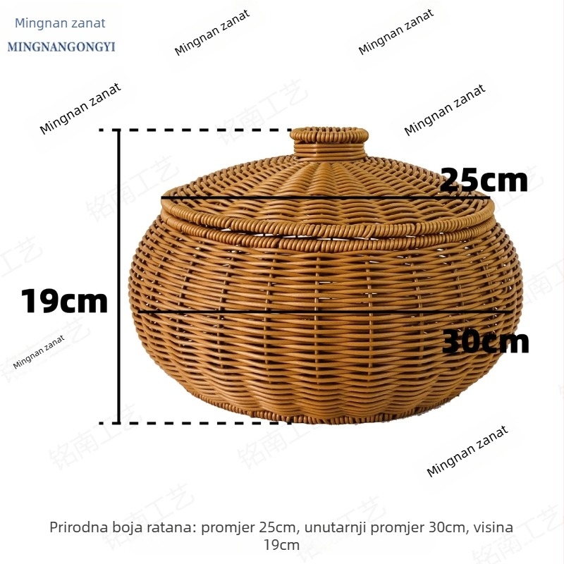 Plastični koš za pohranu s poklopcem, model H00124, japanski stil, pogodan za voće, povrće, uredski pribor, kozmetiku i knjige