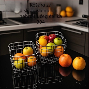 Košara za odvod od 304 nehrđajućeg čelika za kuhinju – pohrana đumbira, češnjaka te voća i povrća za pranje