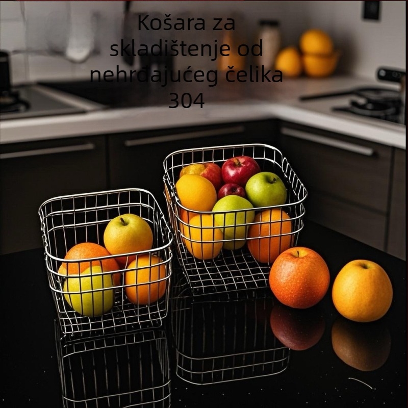 Košara za odvod od 304 nehrđajućeg čelika za kuhinju – pohrana đumbira, češnjaka te voća i povrća za pranje