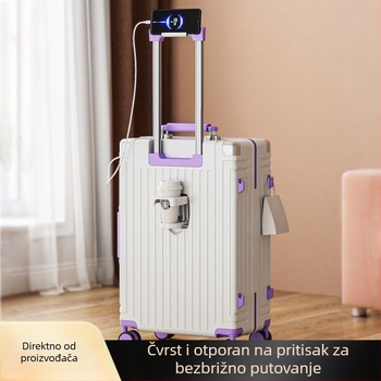 Luksuzni set putnih kofera: 20-inčni ručni kofer i 24-inčni kofer s zaključavanjem, ABS vanjska oplata, USB priključak, vodootporan, lagan, zaštita od krađe, univerzalni kotači